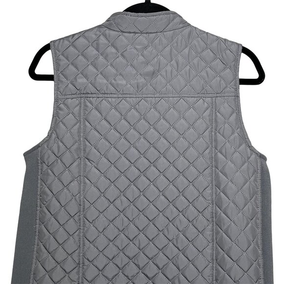 Kim Rogers Vest Womens Small Jacket Sleeveless Quilted Full Zip Fall Coat Gray - Picture 10 of 12